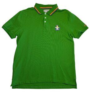 Original PENGUIN Pride Rainbow LGBTQ Short Sleeve Green Polo Shirt Large